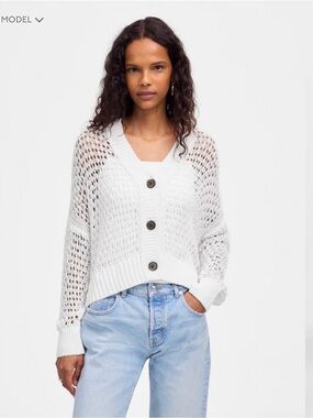 NWT Madewell Open-Stitch V-Neck Cardigan